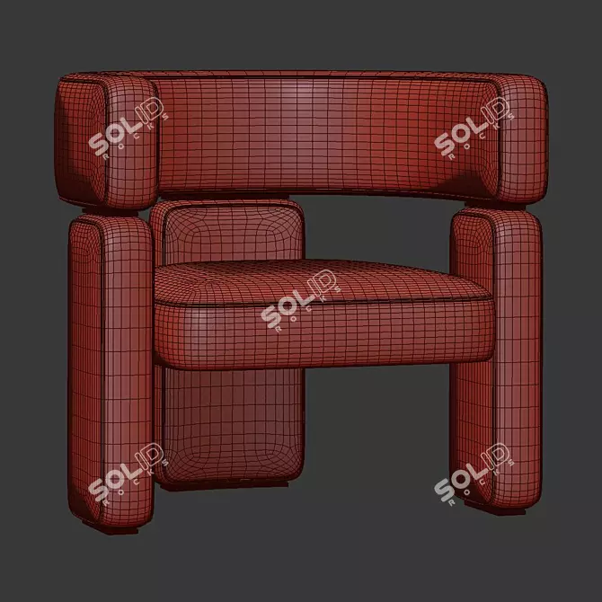 Elegant Margaret Armchair 3D model image 5