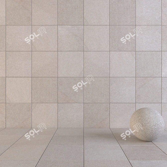 Flaviker River Ecru 60x60: Premium Wall and Floor Tiles 3D model image 1