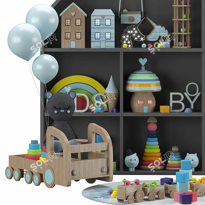 Stackable Toy Rack 3D model image 3