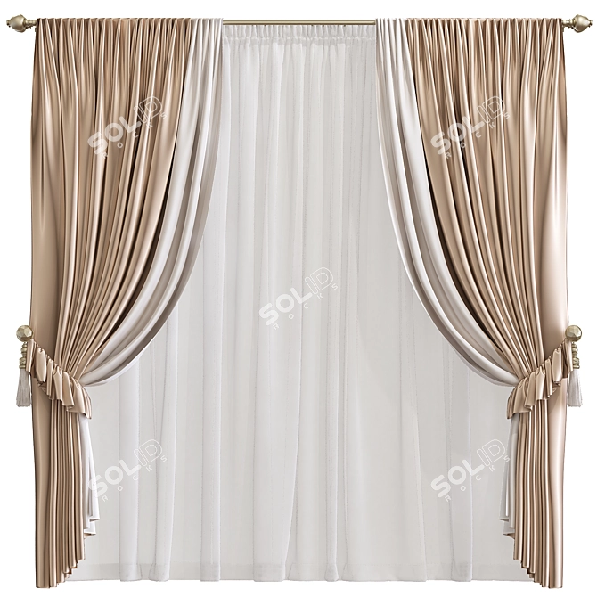 Refined Curtain 803: Perfectly Crafted 3D model image 1