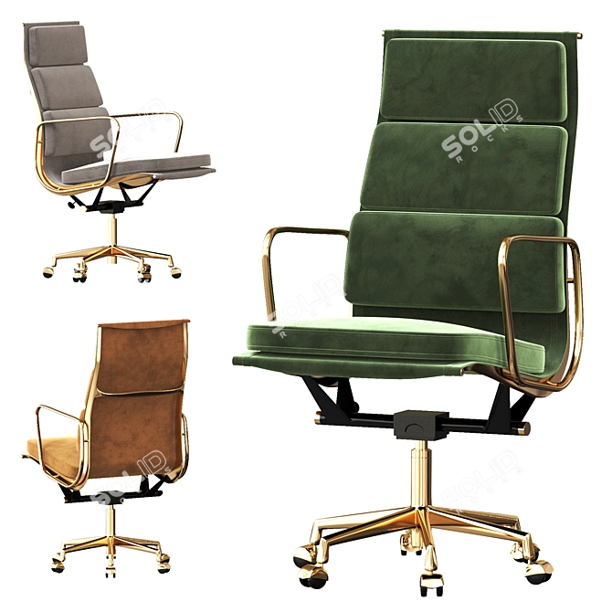 Eames Soft Pad Group Executive Chair 3D model image 3