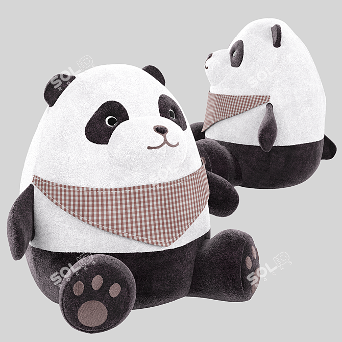 Cuddly Panda Bear Toy 3D model image 1