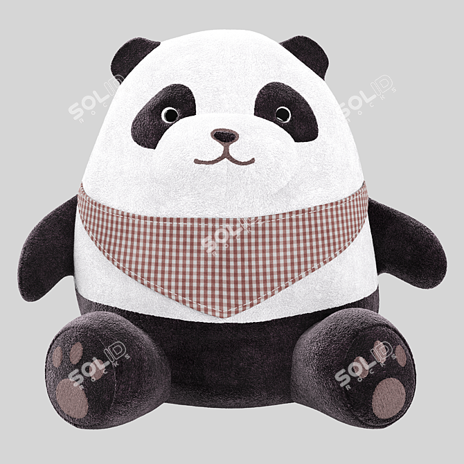 Cuddly Panda Bear Toy 3D model image 2