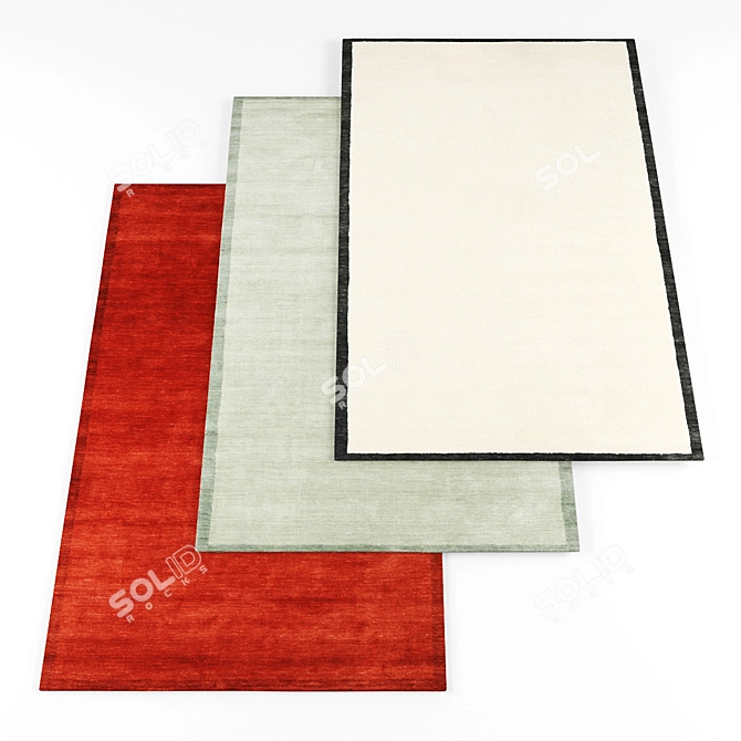Variety of 4 Texture Rugs 3D model image 1