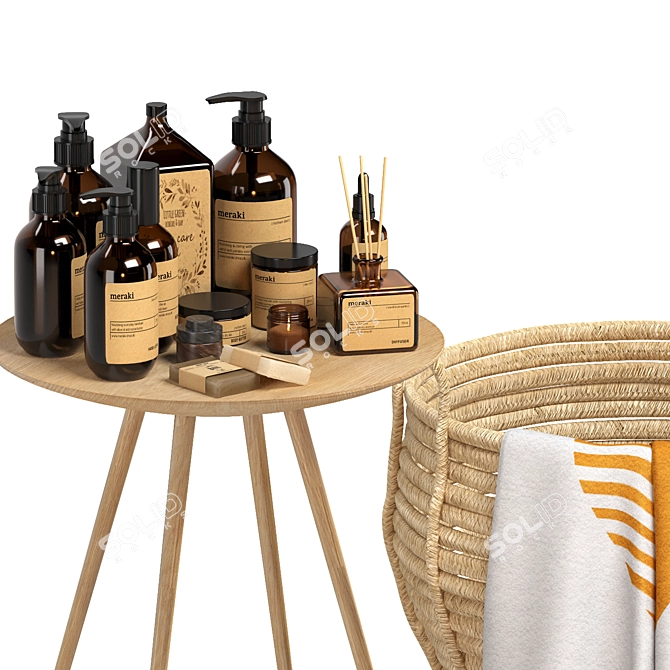 Meraki Bathroom Accessories: Handcrafted Luxury Essentials 3D model image 3