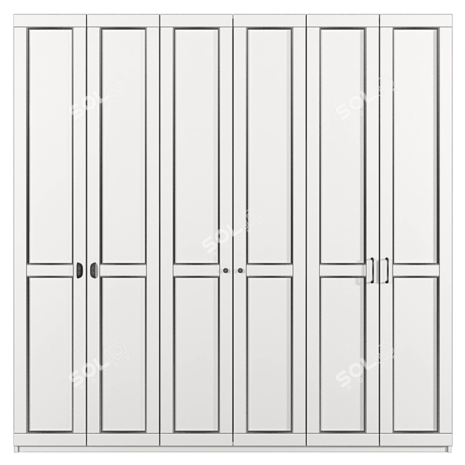 Rattan 3-Door Cabinet: IKEA Design 3D model image 5