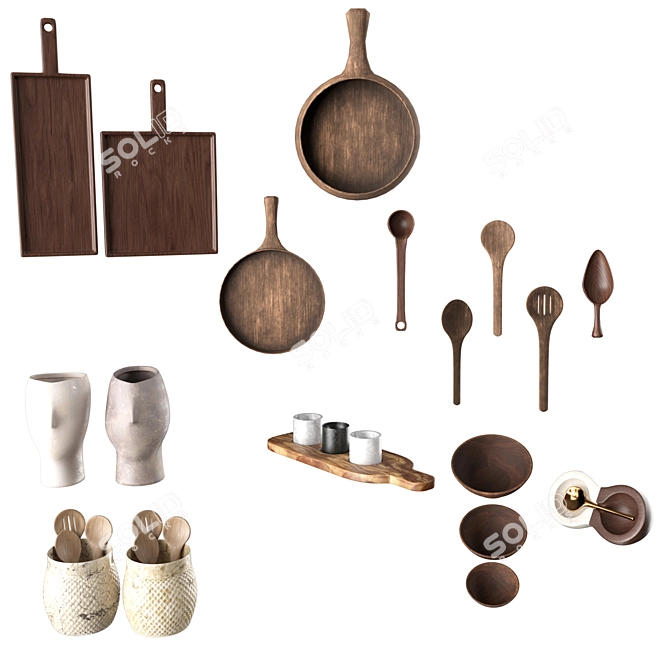 Versatile Kitchen Set 3D model image 1