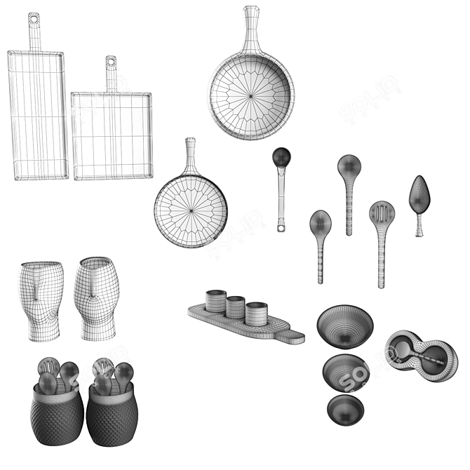 Versatile Kitchen Set 3D model image 4