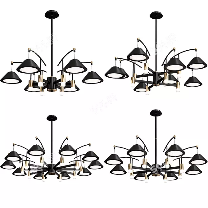 Elegant Ardis Chandeliers Set 3D model image 1