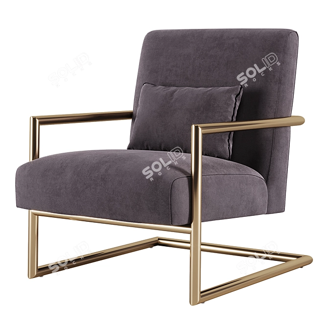 Modern Metalna Elena Armchair - Stylish Comfort for Your Home 3D model image 1