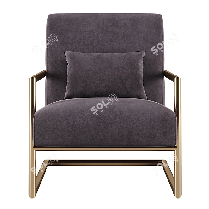 Modern Metalna Elena Armchair - Stylish Comfort for Your Home 3D model image 2