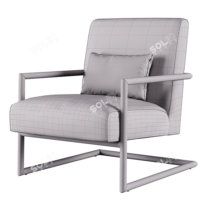 Modern Metalna Elena Armchair - Stylish Comfort for Your Home 3D model image 5