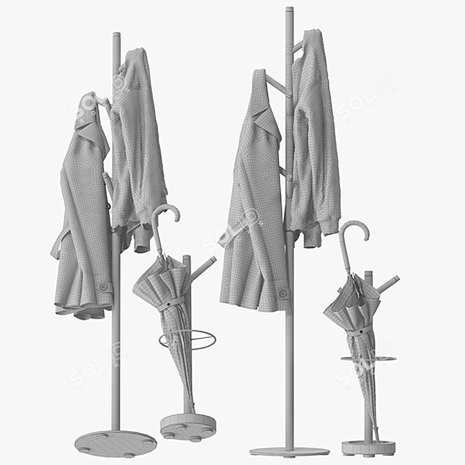 Elegant Grace Mango Coat Rack 3D model image 5