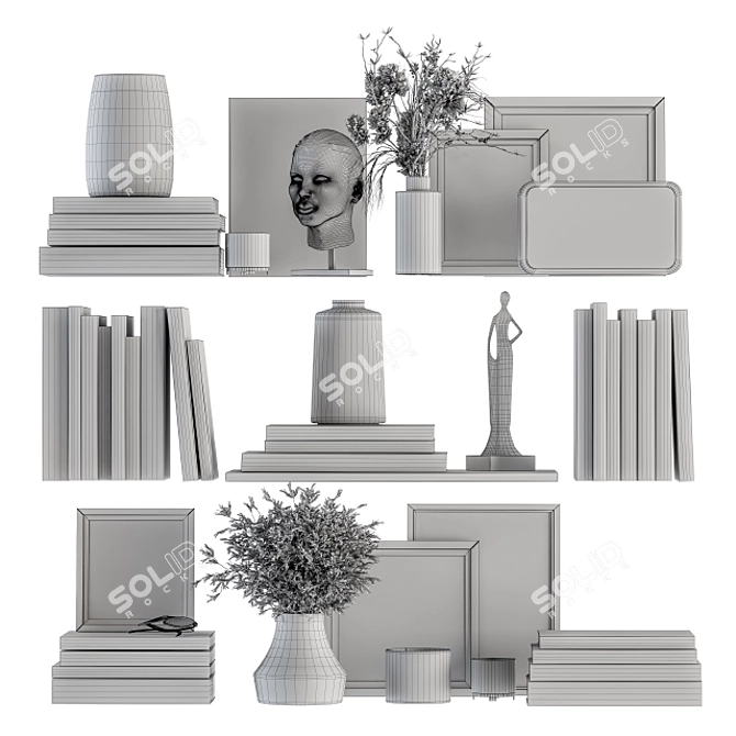 Modern Shelf Decor Set 06 3D model image 5