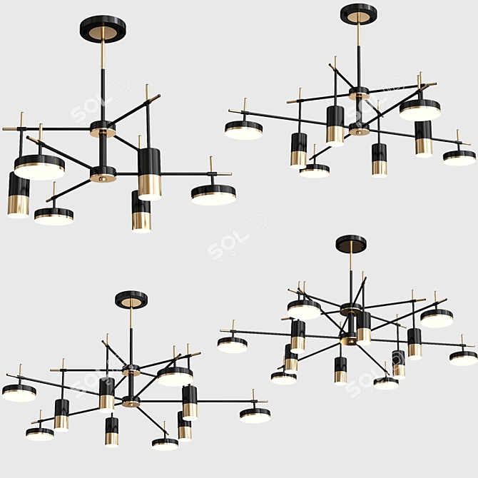 Elegant Bellto Chandeliers Set 3D model image 1