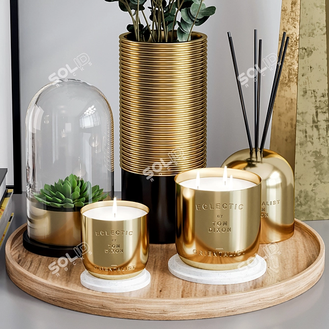 Tom Dixon Decorative Candle Set 3D model image 2