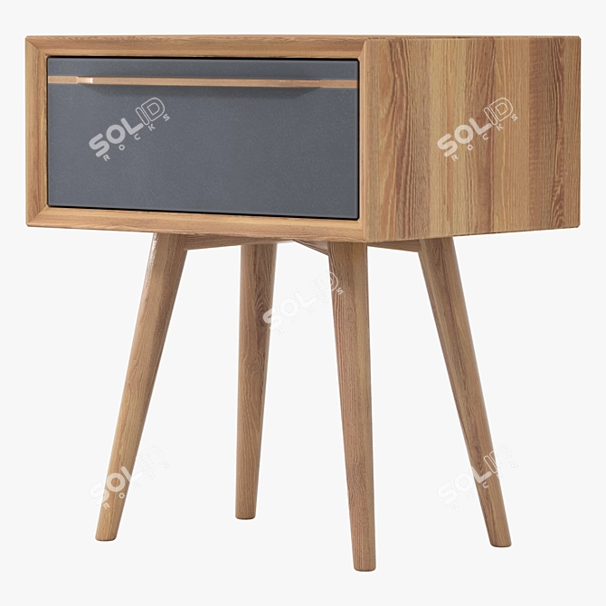 Black Bruni Cabinet with Drawer 3D model image 1