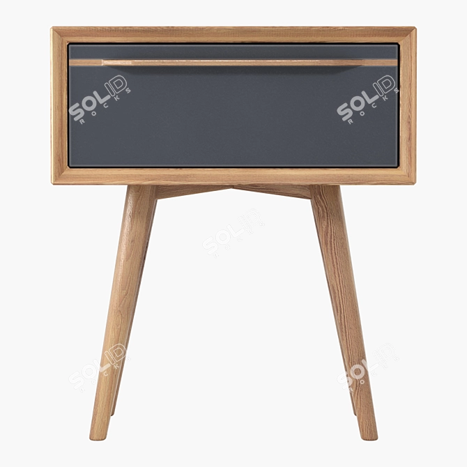 Black Bruni Cabinet with Drawer 3D model image 2