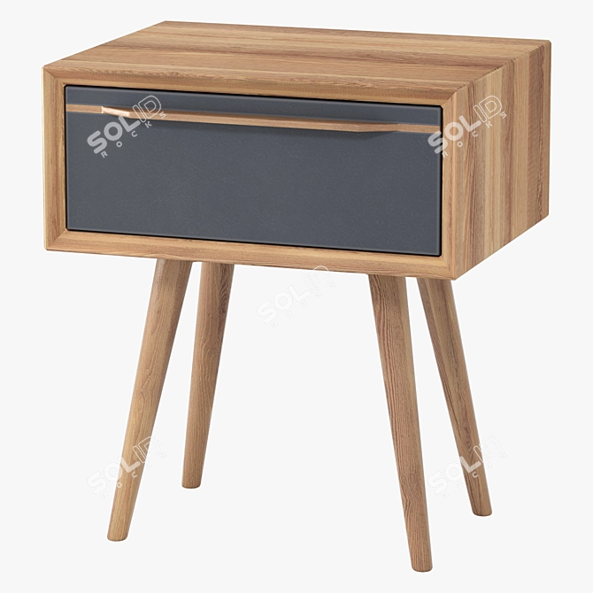 Black Bruni Cabinet with Drawer 3D model image 3