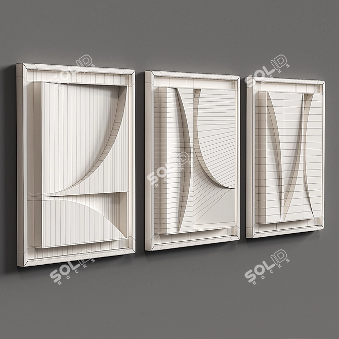 Tranquil Sands Relief Triptych 3D model image 5