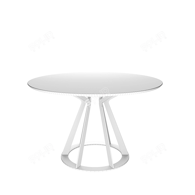 Sleek Metal Round Table 3D model image 2