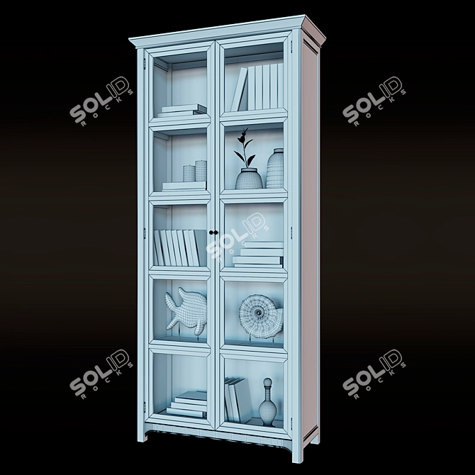 Elegant Glass Door Wardrobe 3D model image 2