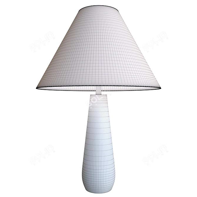 Arctic Ivory Silk Table Lamp 3D model image 2