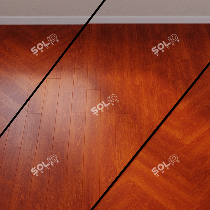 Versatile qst077 Laminate: French Oak, Linear, Chevron 3D model image 1