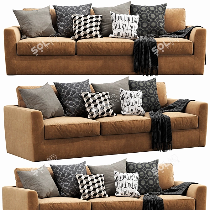 Modern Linteloo Winston 3-Seater: Stylish and Comfortable 3D model image 1