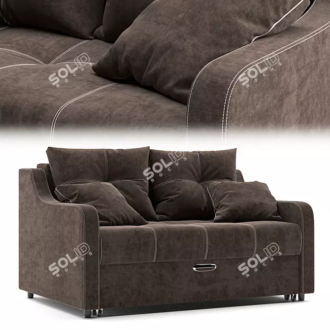 Convertible Comfort: Folding Sofa 3D model image 1