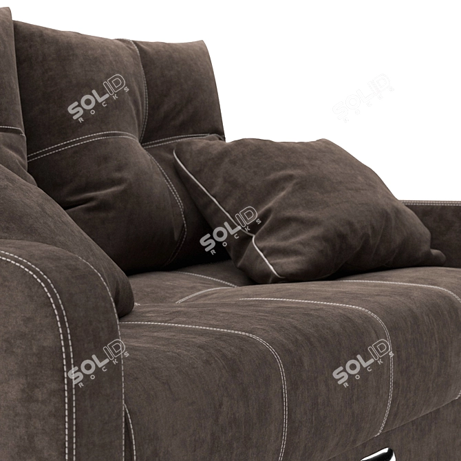 Convertible Comfort: Folding Sofa 3D model image 2