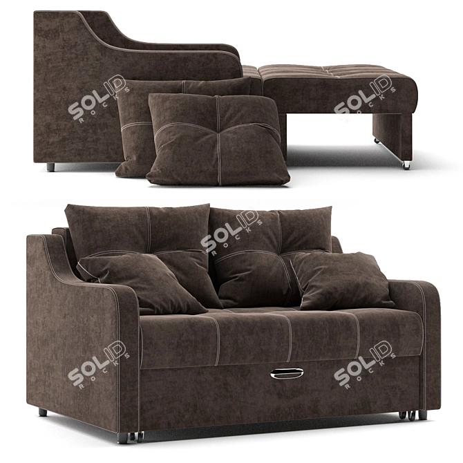Convertible Comfort: Folding Sofa 3D model image 5