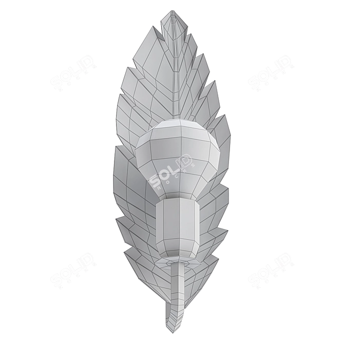 Ethereal Feather Wall Sconce 3D model image 2