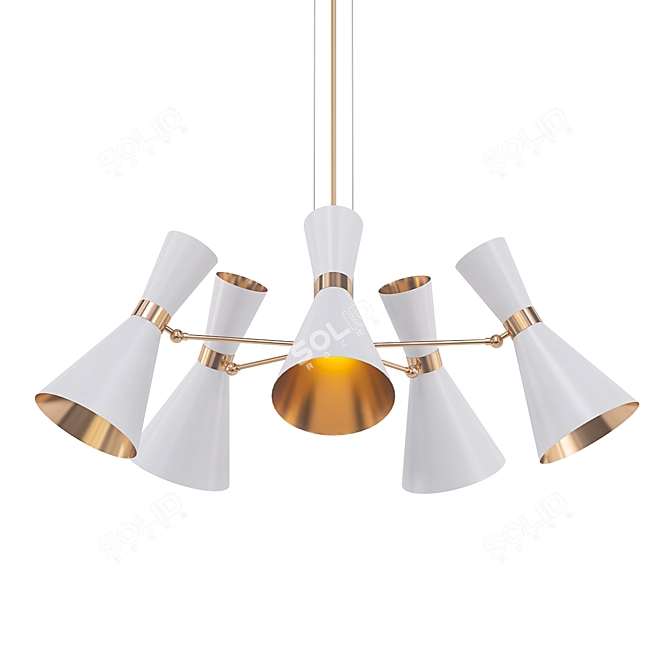 Elegant Cairo 5 Pendant Light 3D model image 1