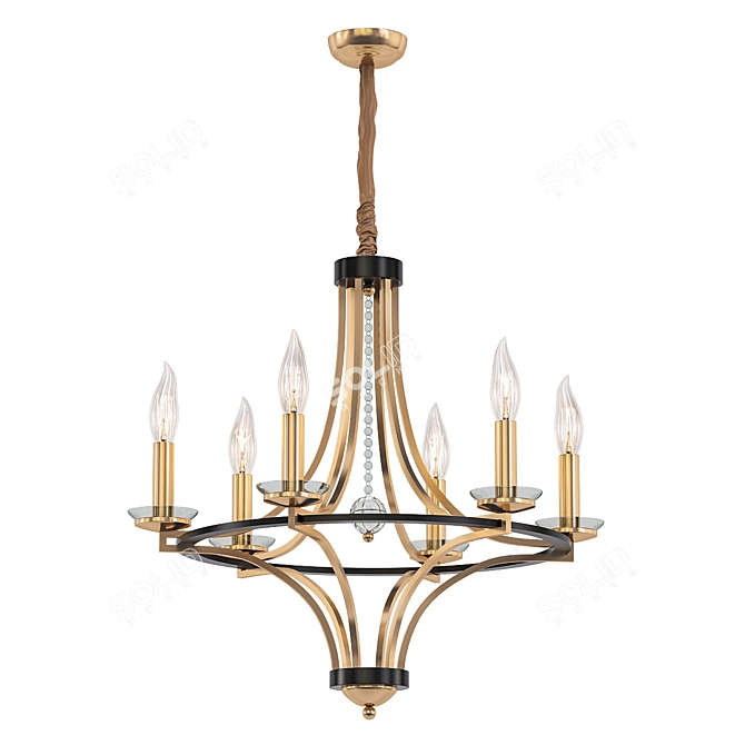 Elegant Glendale Black Crystal Chandelier 3D model image 1