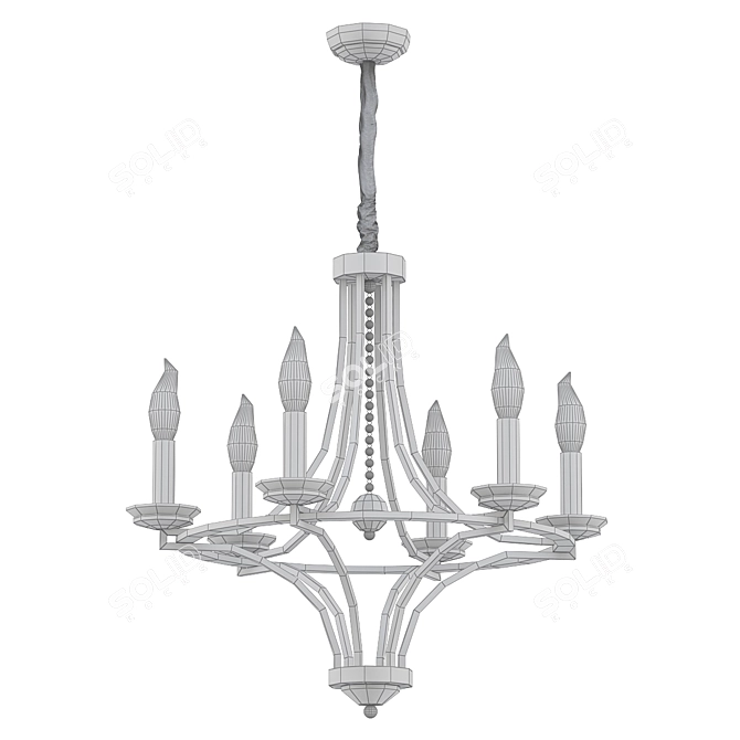Elegant Glendale Black Crystal Chandelier 3D model image 2