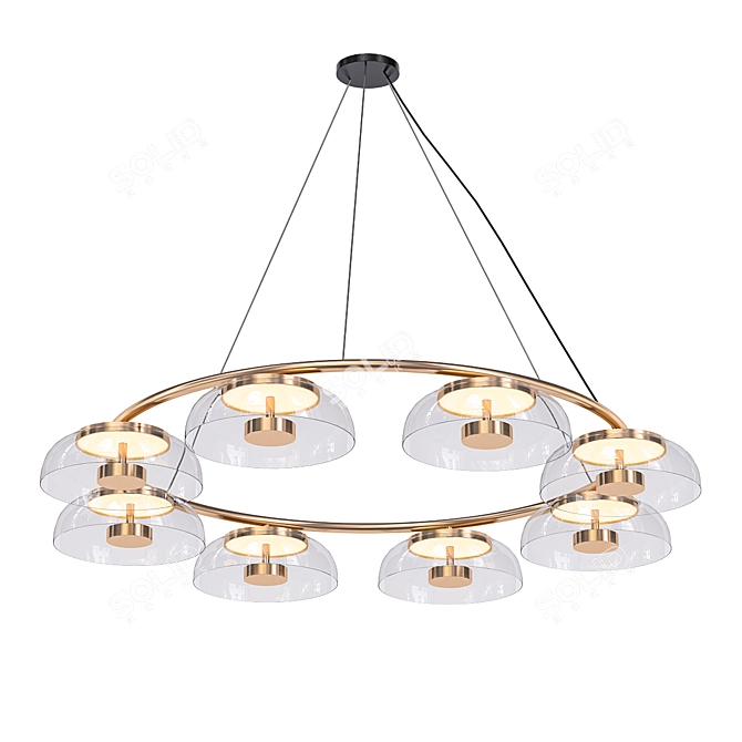 Elegant Blossi 8 Pendant Chandelier 3D model image 1