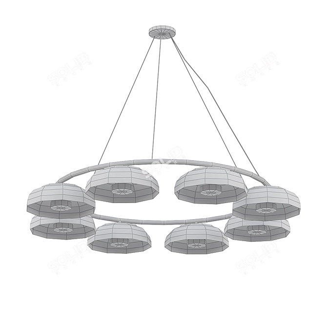 Elegant Blossi 8 Pendant Chandelier 3D model image 2