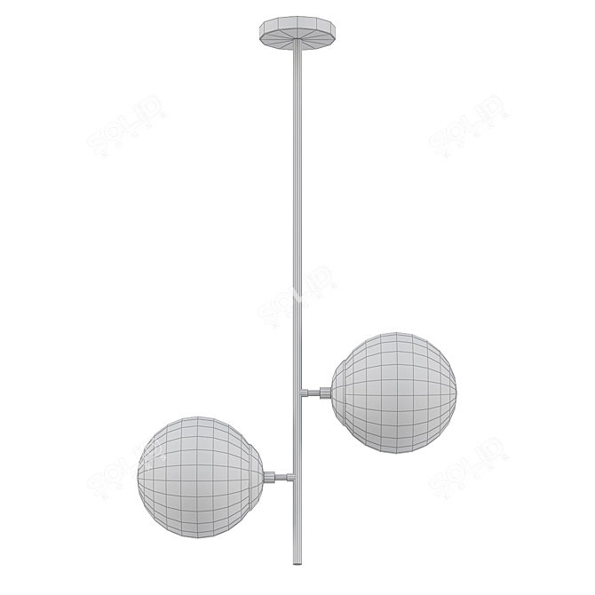 Vintage Brass Pendant Light 3D model image 2