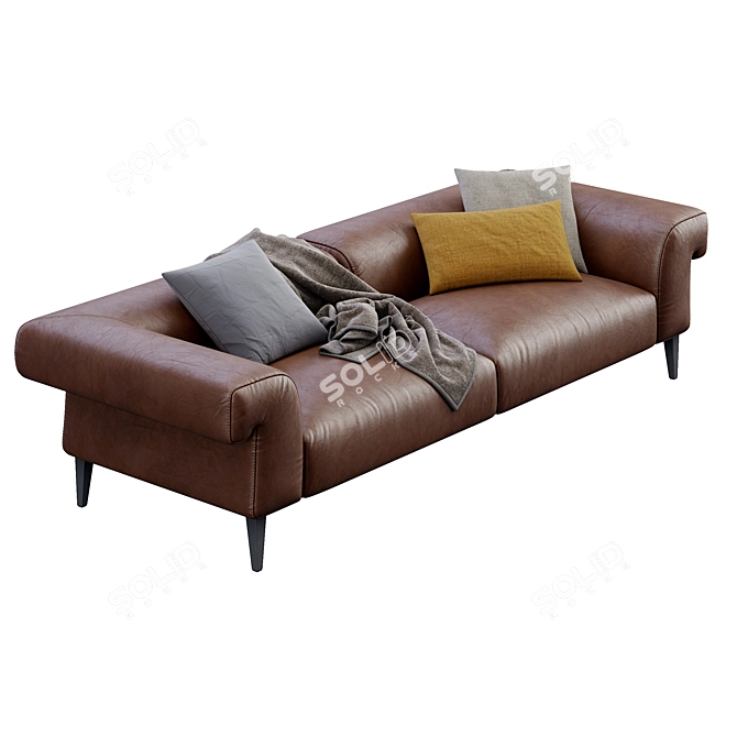 Luxury Leather Sofa Soho by Gianfranco Ferre 3D model image 3