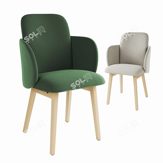 Elegant Carina Table Armchair 3D model image 1