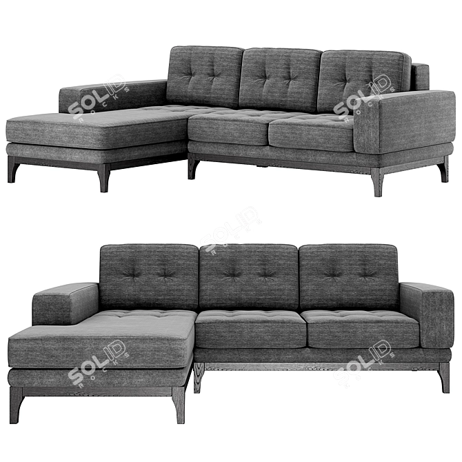 Modern and Spacious Foster Sofa 3D model image 1