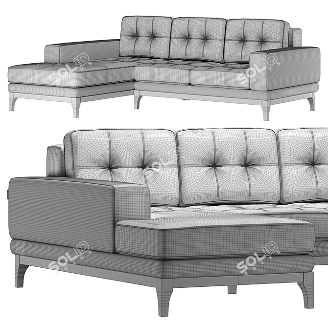 Modern and Spacious Foster Sofa 3D model image 3