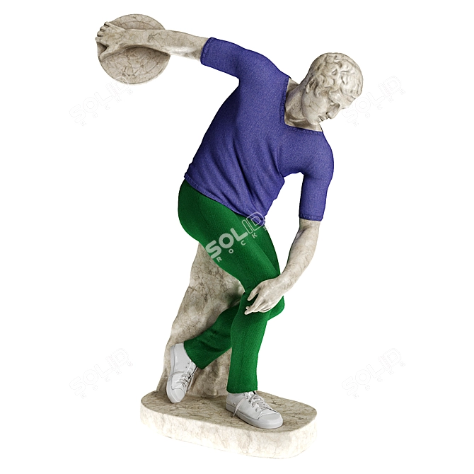 Leo Caillard Discobolus Fabric Sculpture 3D model image 1