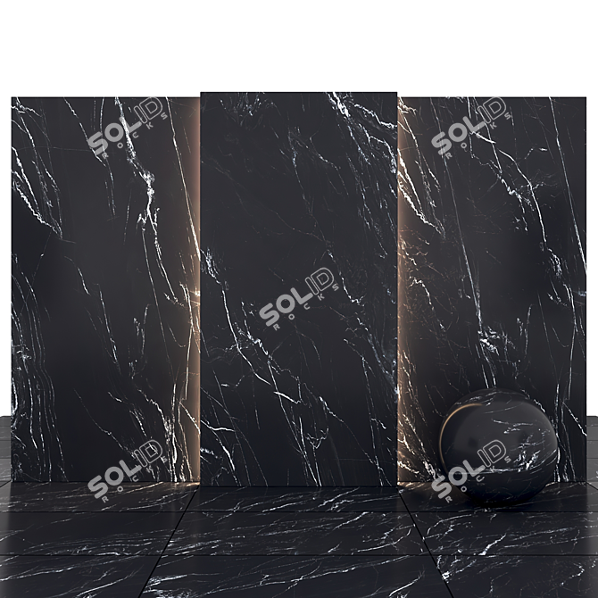  Black Moonlight Marble Slabs & Tiles 3D model image 2