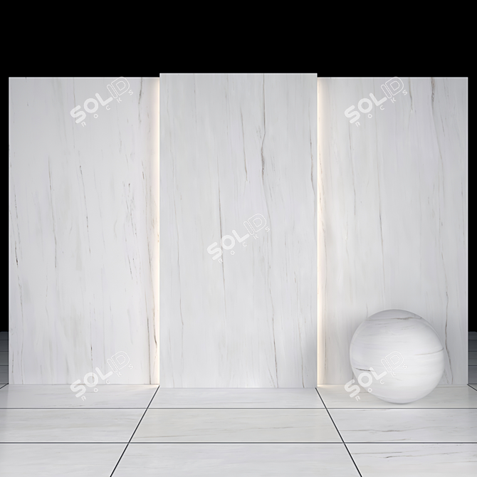 Elegant Lasa Marble Slabs & Tiles 3D model image 2