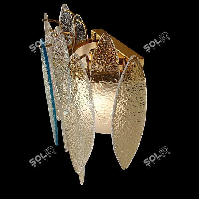 Elegant Glass Petal Wall Lamp 3D model image 4