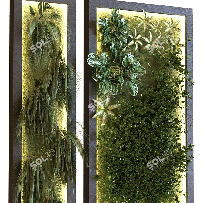 Green Wall Set (045): Versatile, Stylish Home Decor 3D model image 4