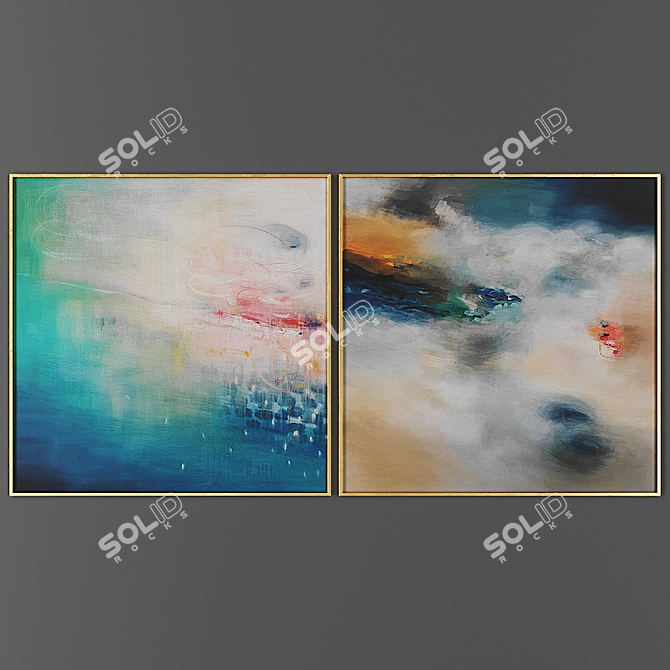 Elegant Dual Art Prints 3D model image 1