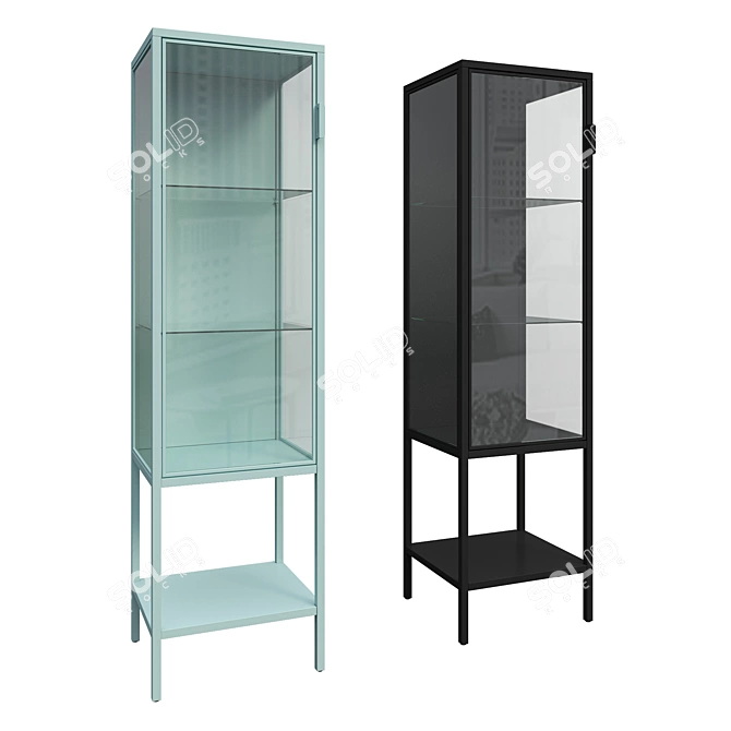 Elegance in Turquoise: Rudsta Showcase Cabinet 3D model image 1
